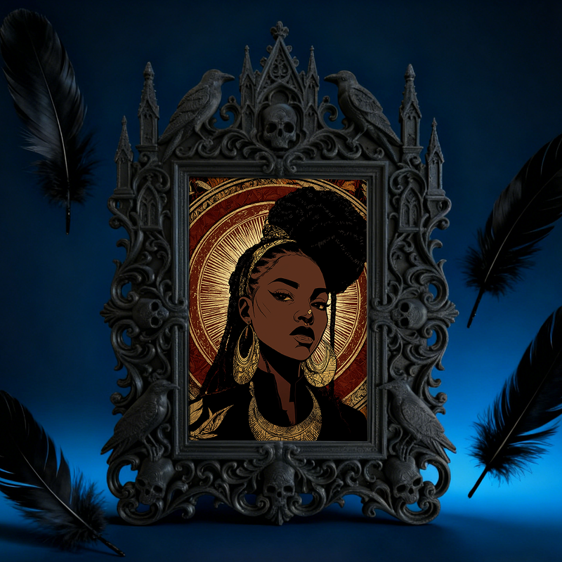 Edgy Gothic Dark-style Photo Frame | Dark Fantasy Novel Launch Event Decor, Photo Ornament, Dual-use Display, Minimalist Frame