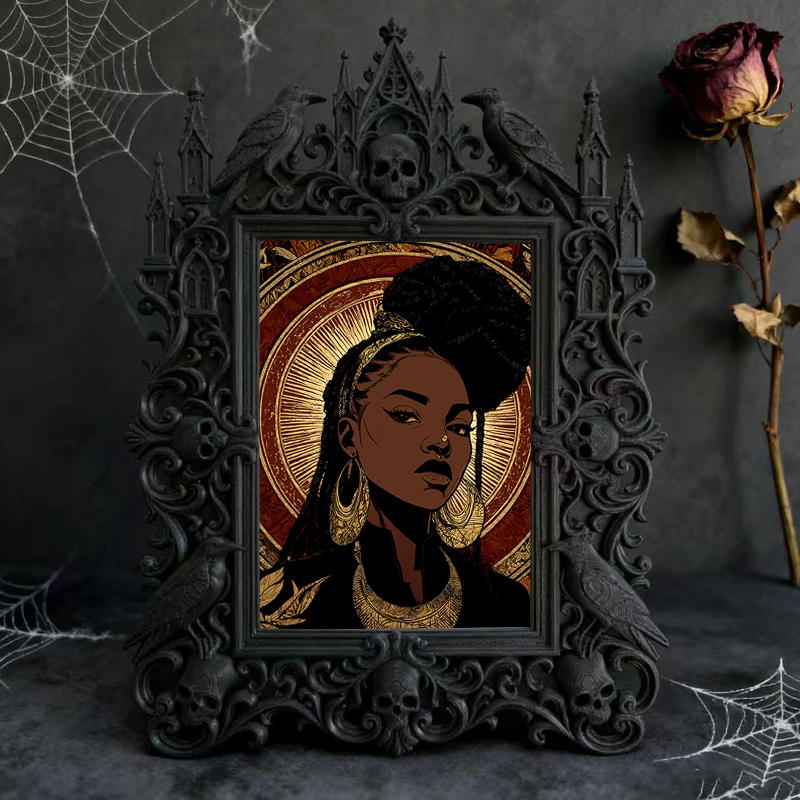 Edgy Gothic Dark-style Photo Frame | Dark Fantasy Novel Launch Event Decor, Photo Ornament, Dual-use Display, Minimalist Frame