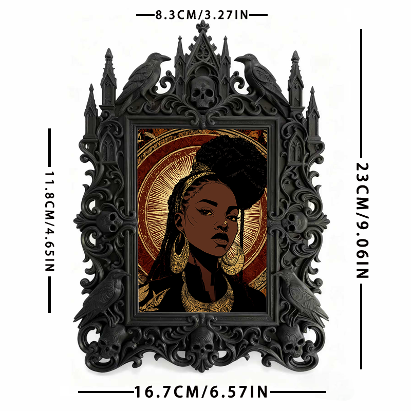 Edgy Gothic Dark-style Photo Frame | Dark Fantasy Novel Launch Event Decor, Photo Ornament, Dual-use Display, Minimalist Frame