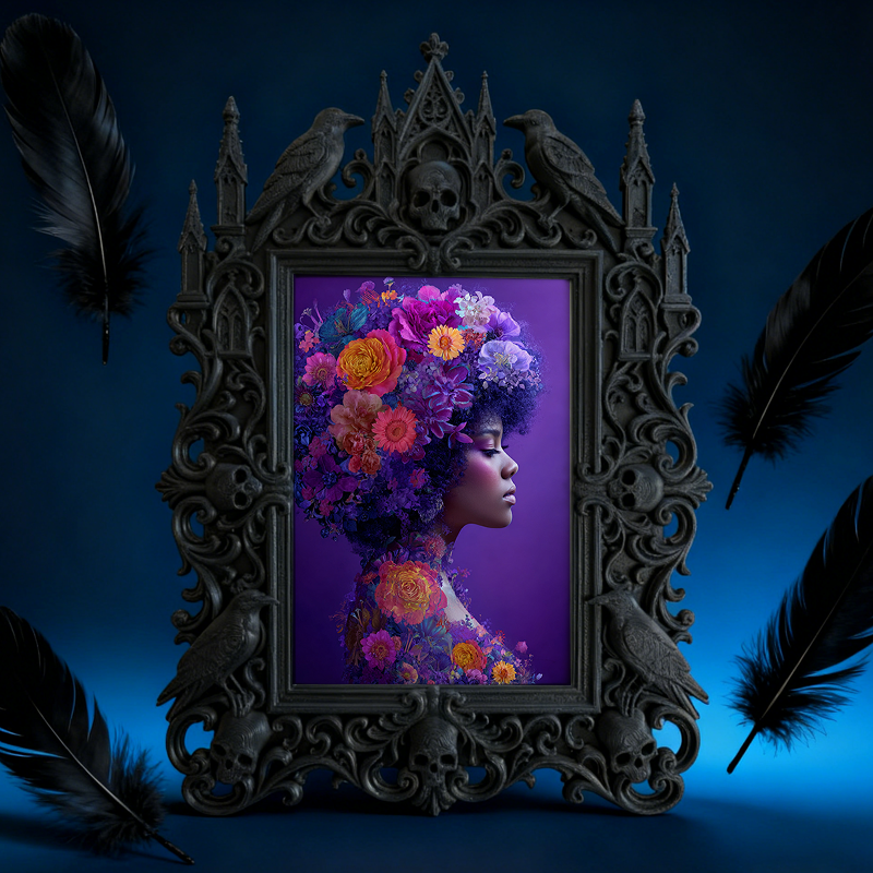 Luxe Gothic Dark-style Photo Frame | Gothic Calligraphy Wedding Sign Display, Photo Ornament, Wall-mountable & Tabletop, Practical Frame