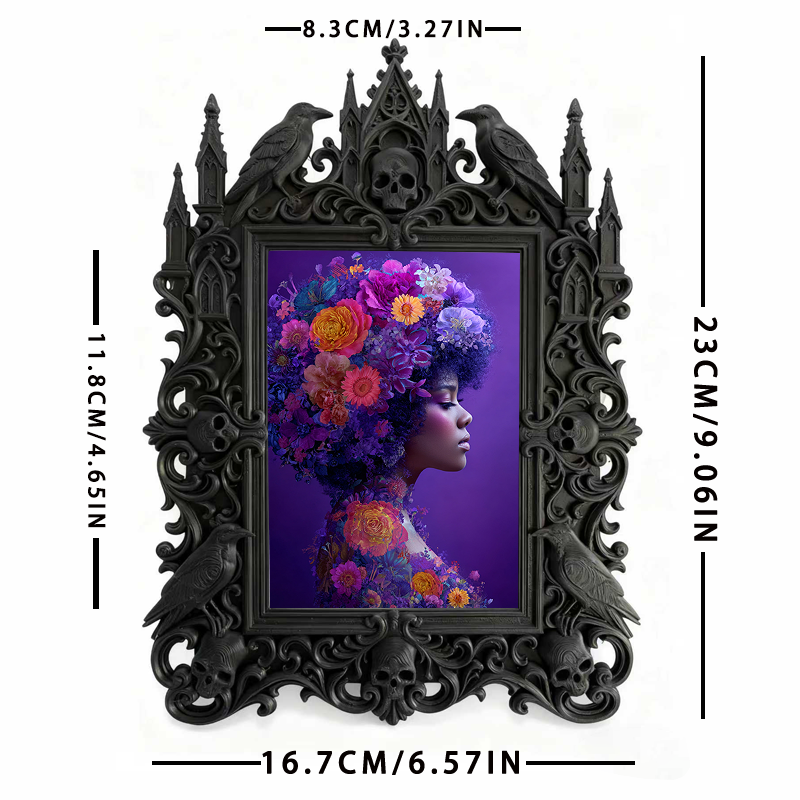 Luxe Gothic Dark-style Photo Frame | Gothic Calligraphy Wedding Sign Display, Photo Ornament, Wall-mountable & Tabletop, Practical Frame
