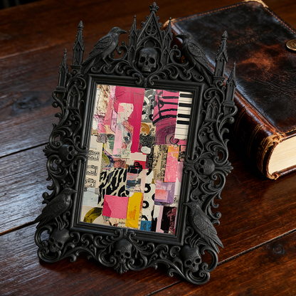 Unique Gothic Dark-style Photo Frame | Witchy Herbal Tea House Table Decor, Photo Ornament, Wall-mountable & Tabletop, Portable Frame