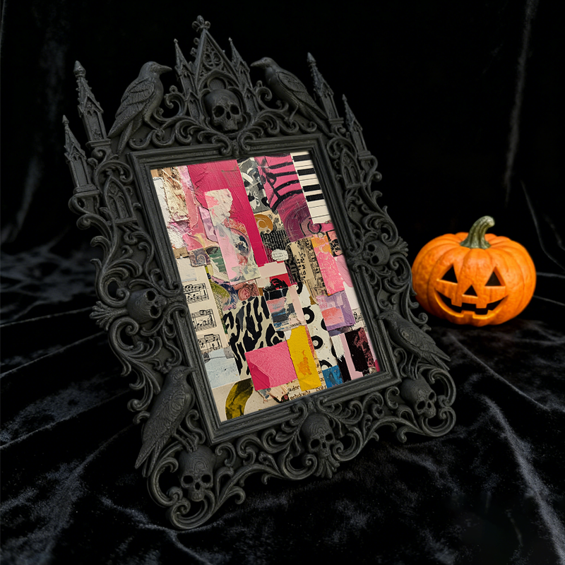 Unique Gothic Dark-style Photo Frame | Witchy Herbal Tea House Table Decor, Photo Ornament, Wall-mountable & Tabletop, Portable Frame