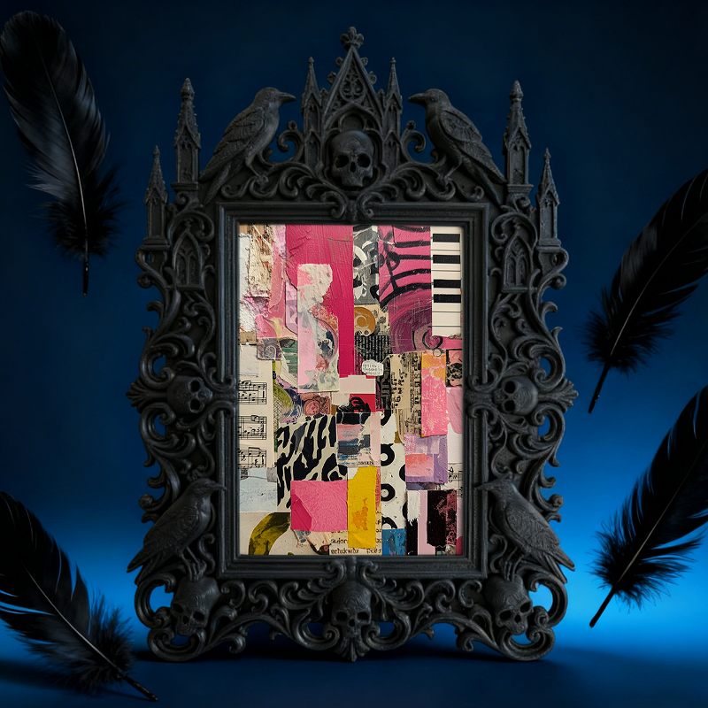 Unique Gothic Dark-style Photo Frame | Witchy Herbal Tea House Table Decor, Photo Ornament, Wall-mountable & Tabletop, Portable Frame