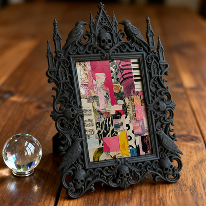 Unique Gothic Dark-style Photo Frame | Witchy Herbal Tea House Table Decor, Photo Ornament, Wall-mountable & Tabletop, Portable Frame