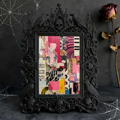 Unique Gothic Dark-style Photo Frame | Witchy Herbal Tea House Table Decor, Photo Ornament, Wall-mountable & Tabletop, Portable Frame