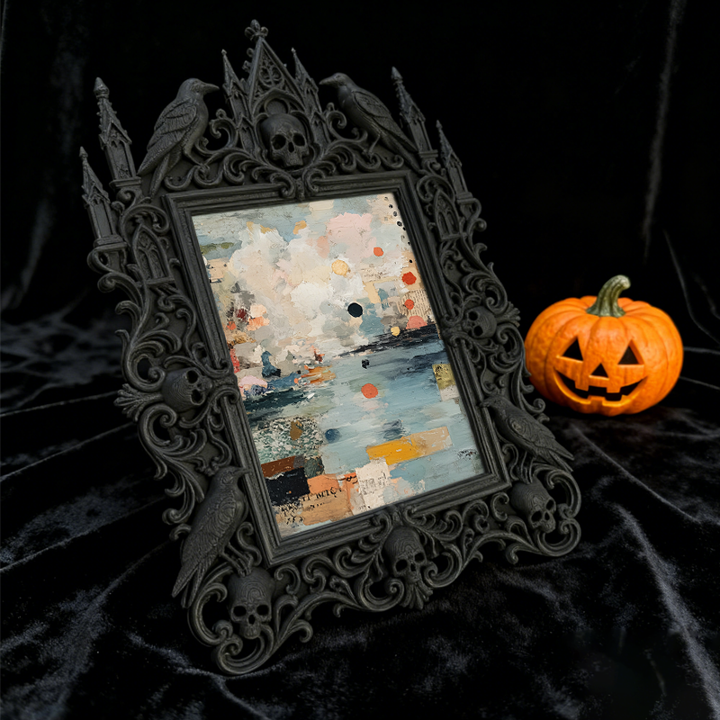 Tough Gothic Dark-style Photo Frame | Gothic Motorcycle Repair Shop Decor, Photo Ornament, Dual-use Display, Wear-resistant Frame