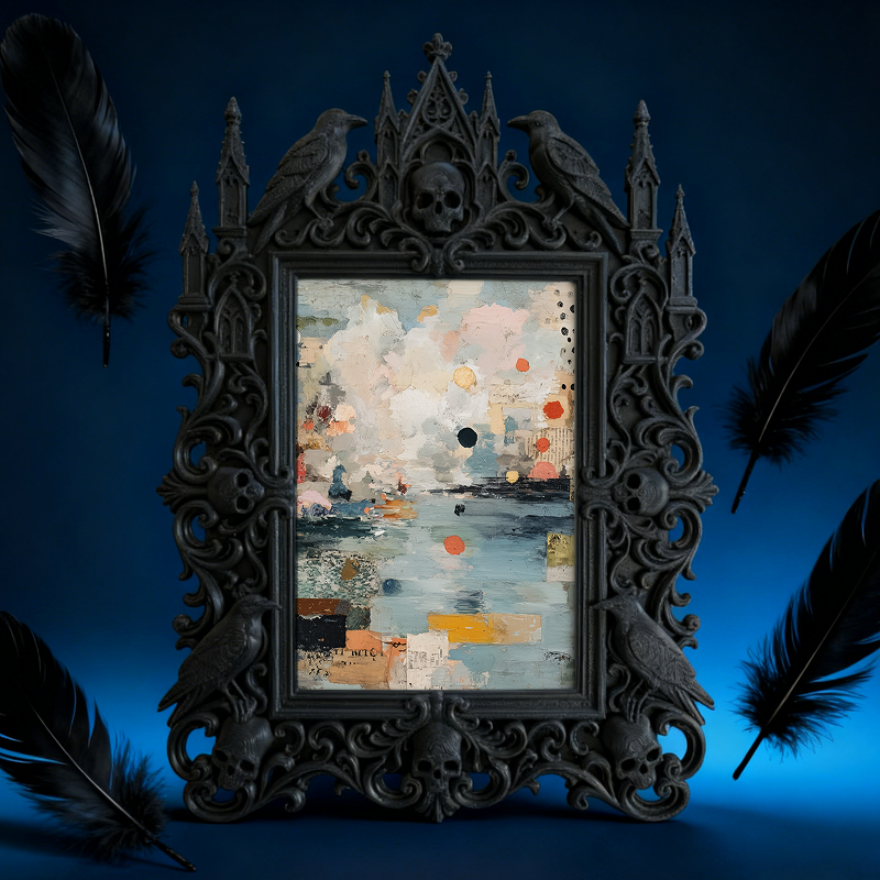 Tough Gothic Dark-style Photo Frame | Gothic Motorcycle Repair Shop Decor, Photo Ornament, Dual-use Display, Wear-resistant Frame