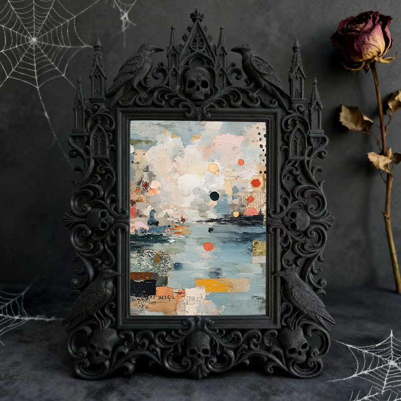 Tough Gothic Dark-style Photo Frame | Gothic Motorcycle Repair Shop Decor, Photo Ornament, Dual-use Display, Wear-resistant Frame
