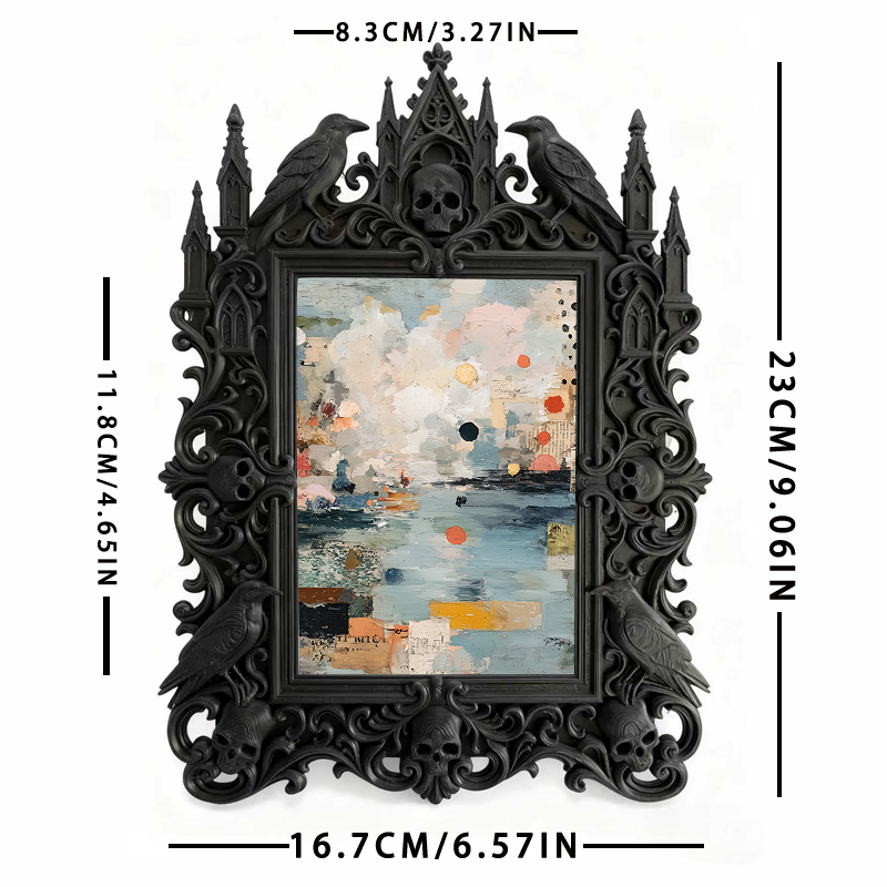Tough Gothic Dark-style Photo Frame | Gothic Motorcycle Repair Shop Decor, Photo Ornament, Dual-use Display, Wear-resistant Frame