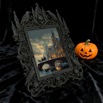 Elegant Gothic Dark-style Photo Frame | Paranormal Podcast Live Show Decor, Photo Ornament, Wall-mountable & Tabletop, Elegant Frame