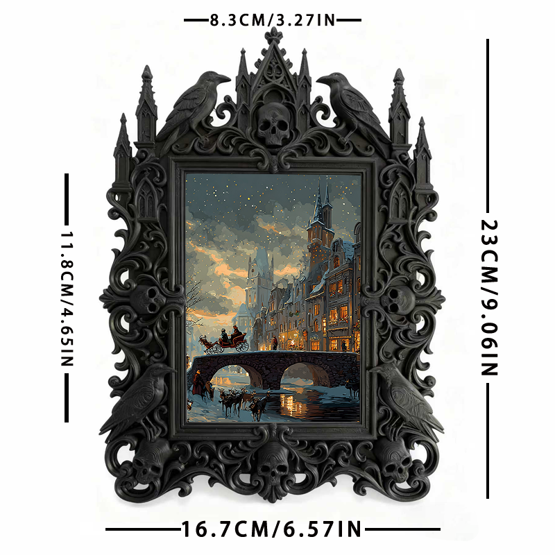 Elegant Gothic Dark-style Photo Frame | Paranormal Podcast Live Show Decor, Photo Ornament, Wall-mountable & Tabletop, Elegant Frame