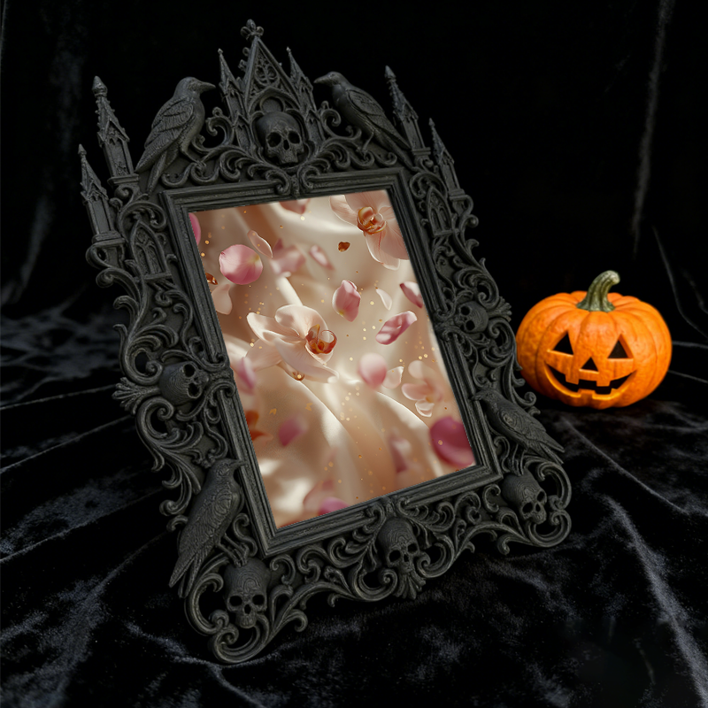 Cute Gothic Dark-style Photo Frame | Gothic Cat Café Photo Corner Decor, Photo Ornament, Dual-use Display, Cute Frame