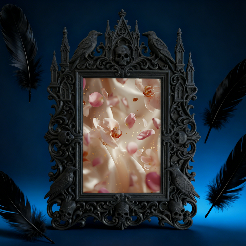Cute Gothic Dark-style Photo Frame | Gothic Cat Café Photo Corner Decor, Photo Ornament, Dual-use Display, Cute Frame