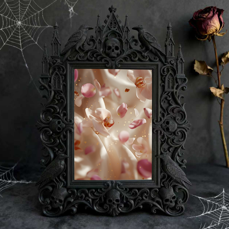 Cute Gothic Dark-style Photo Frame | Gothic Cat Café Photo Corner Decor, Photo Ornament, Dual-use Display, Cute Frame