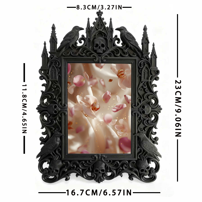 Cute Gothic Dark-style Photo Frame | Gothic Cat Café Photo Corner Decor, Photo Ornament, Dual-use Display, Cute Frame