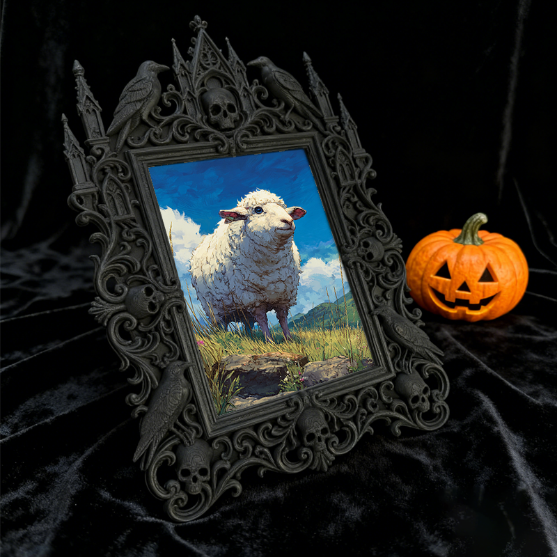 Super-popular Gothic Dark-style Photo Frame | Dark Academia Student Dorm Shelf Decor, Photo Ornament, Wall/Table Dual-use, Durable Frame