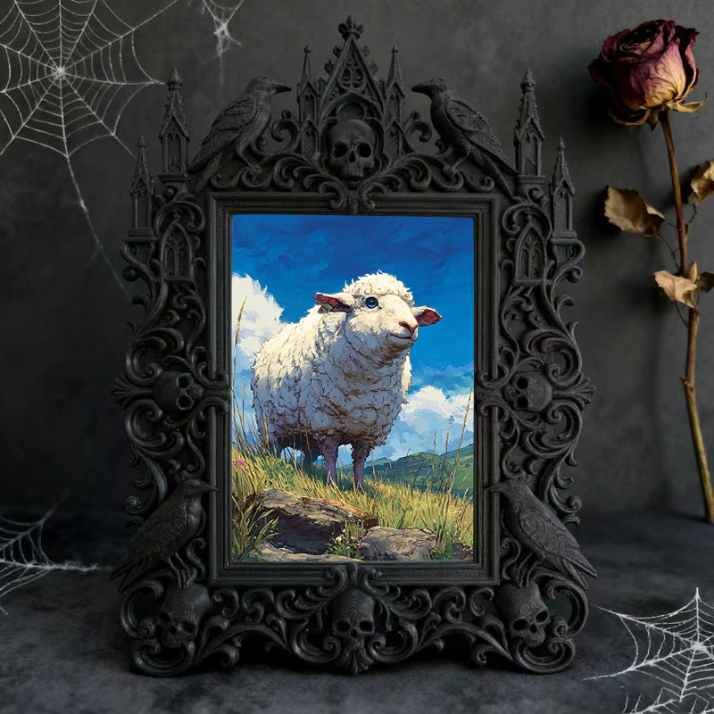 Super-popular Gothic Dark-style Photo Frame | Dark Academia Student Dorm Shelf Decor, Photo Ornament, Wall/Table Dual-use, Durable Frame