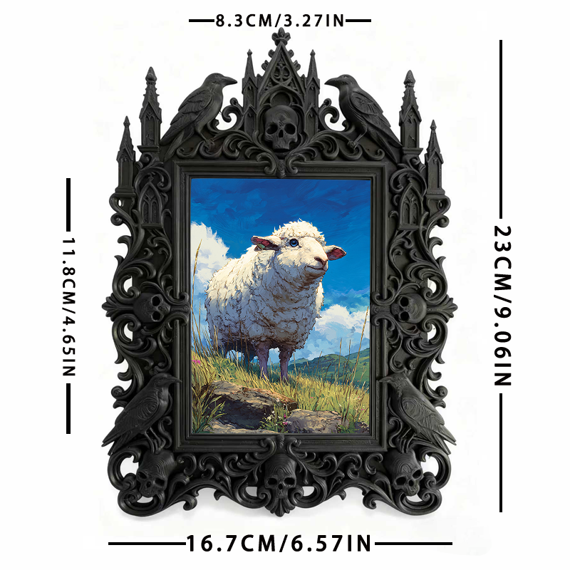 Super-popular Gothic Dark-style Photo Frame | Dark Academia Student Dorm Shelf Decor, Photo Ornament, Wall/Table Dual-use, Durable Frame
