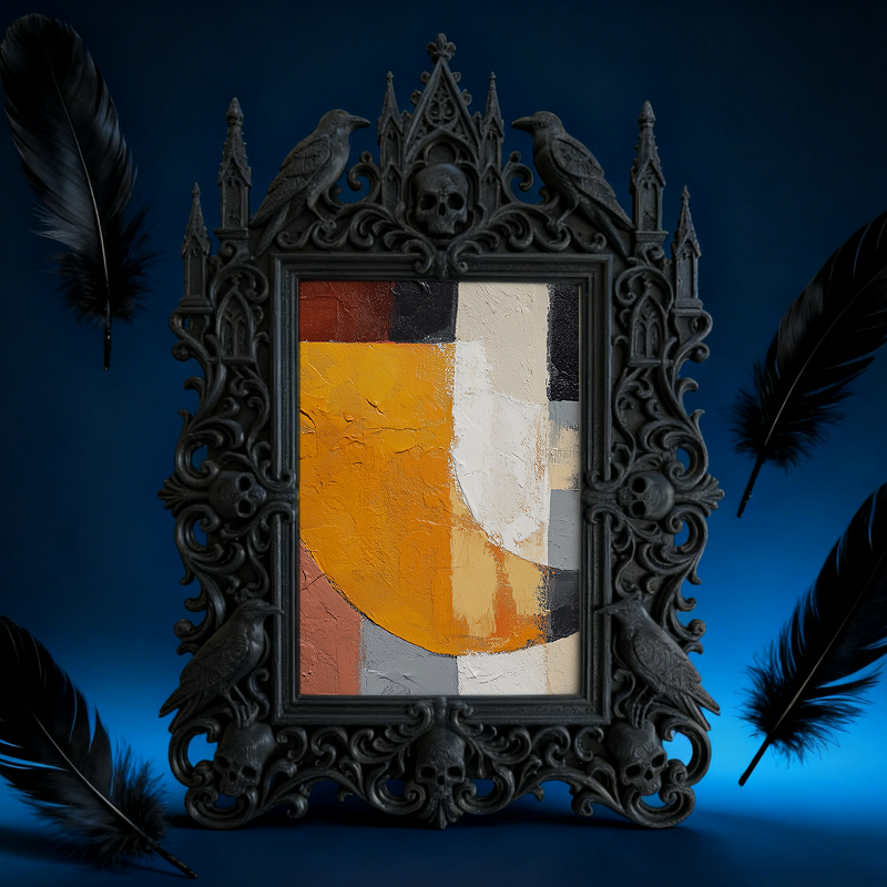 Must-grab Gothic Dark-style Photo Frame | Halloween Trick-or-Treat Photo Spot Decor, Photo Ornament, Wall-mountable & Tabletop, Lightweight 
