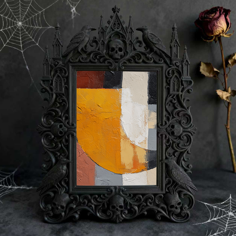Must-grab Gothic Dark-style Photo Frame | Halloween Trick-or-Treat Photo Spot Decor, Photo Ornament, Wall-mountable & Tabletop, Lightweight 
