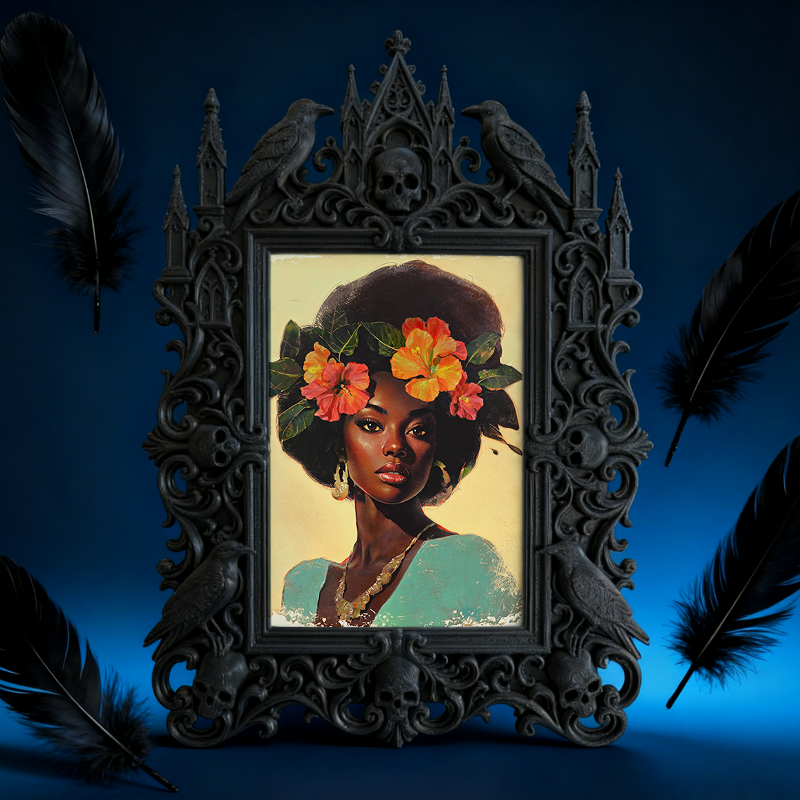 Fast-selling Gothic Dark-style Photo Frame | Gothic Wine Bar Counter Decor, Photo Ornament, Dual-use Display, Retro Plastic Frame