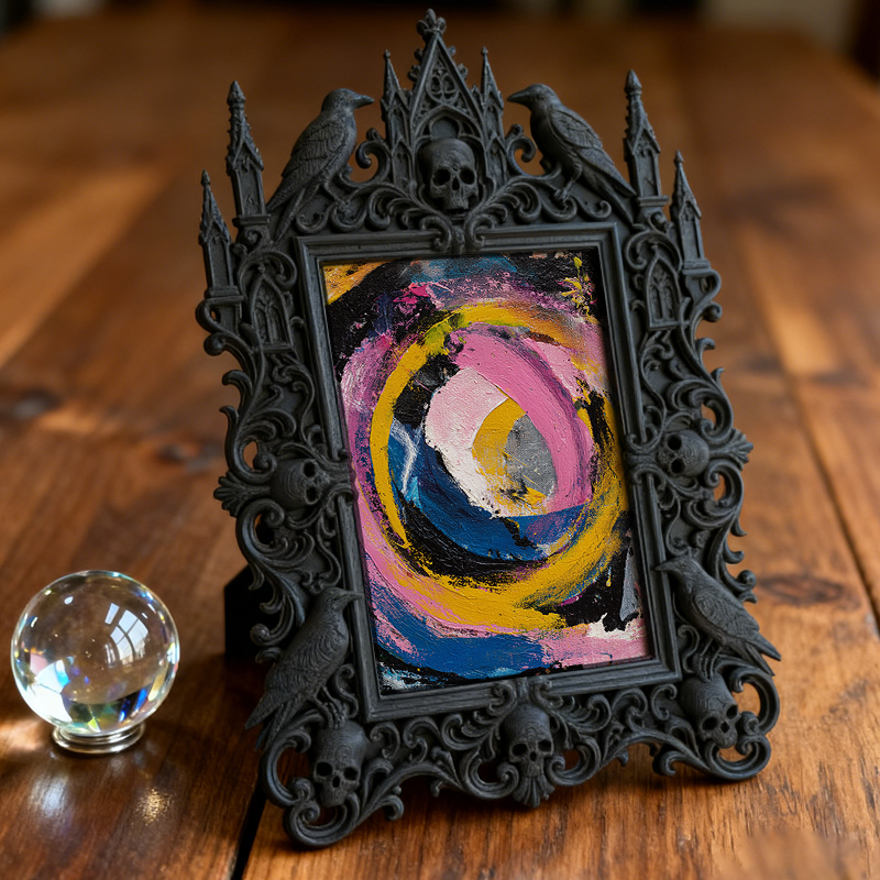 High-demand Gothic Dark-style Photo Frame | Witchy Spell Candle Shop Window Decor, Photo Ornament, Wall-mountable & Tabletop, Scratch-resist