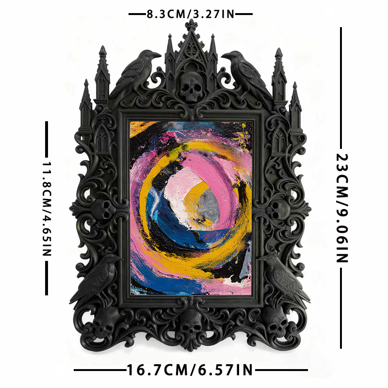 High-demand Gothic Dark-style Photo Frame | Witchy Spell Candle Shop Window Decor, Photo Ornament, Wall-mountable & Tabletop, Scratch-resist