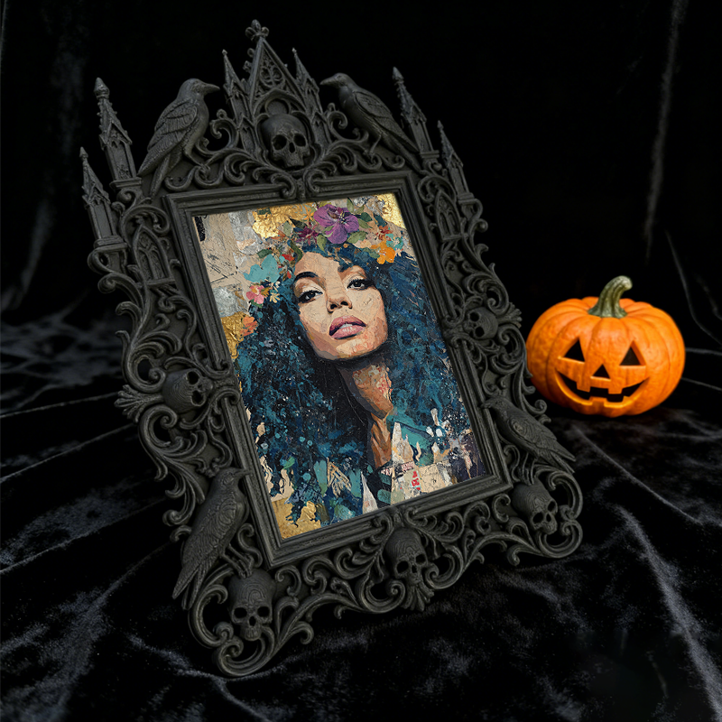 Trend-leading Gothic Dark-style Photo Frame | Gothic Pet Memorial Garden Decor, Photo Ornament, Wall/Table Dual-use, Eco-friendly Frame
