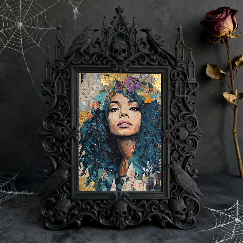 Trend-leading Gothic Dark-style Photo Frame | Gothic Pet Memorial Garden Decor, Photo Ornament, Wall/Table Dual-use, Eco-friendly Frame