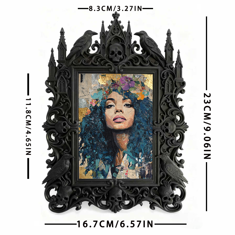 Trend-leading Gothic Dark-style Photo Frame | Gothic Pet Memorial Garden Decor, Photo Ornament, Wall/Table Dual-use, Eco-friendly Frame