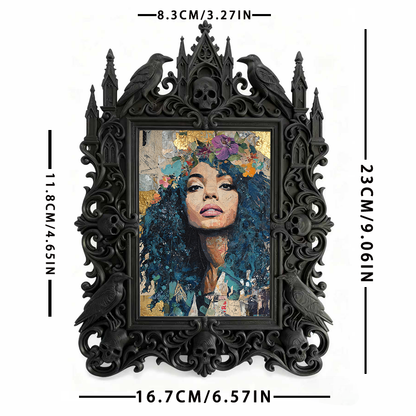 Trend-leading Gothic Dark-style Photo Frame | Gothic Pet Memorial Garden Decor, Photo Ornament, Wall/Table Dual-use, Eco-friendly Frame