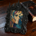 Star-pick Gothic Dark-style Photo Frame | Dark Art Tattoo Studio Waiting Area Decor, Photo Ornament, Wall-mountable & Tabletop, Slim Frame