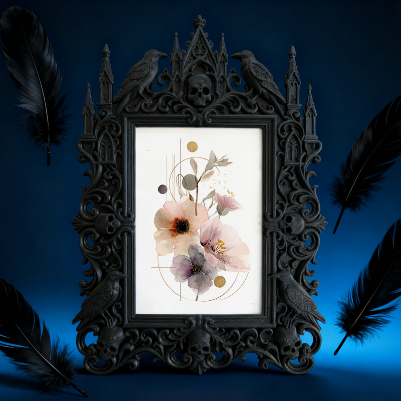 Hot-pick Gothic Dark-style Photo Frame | Vampire Themed Valentine’s Day Decor, Photo Ornament, Dual-use Display, Sturdy Frame
