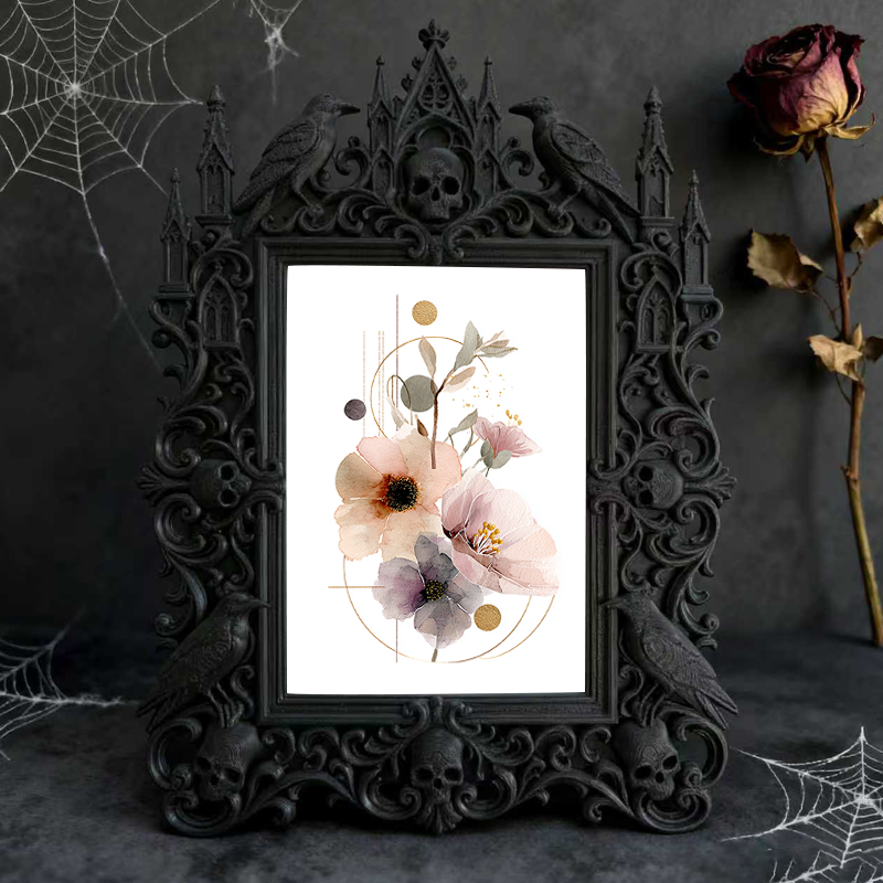 Hot-pick Gothic Dark-style Photo Frame | Vampire Themed Valentine’s Day Decor, Photo Ornament, Dual-use Display, Sturdy Frame