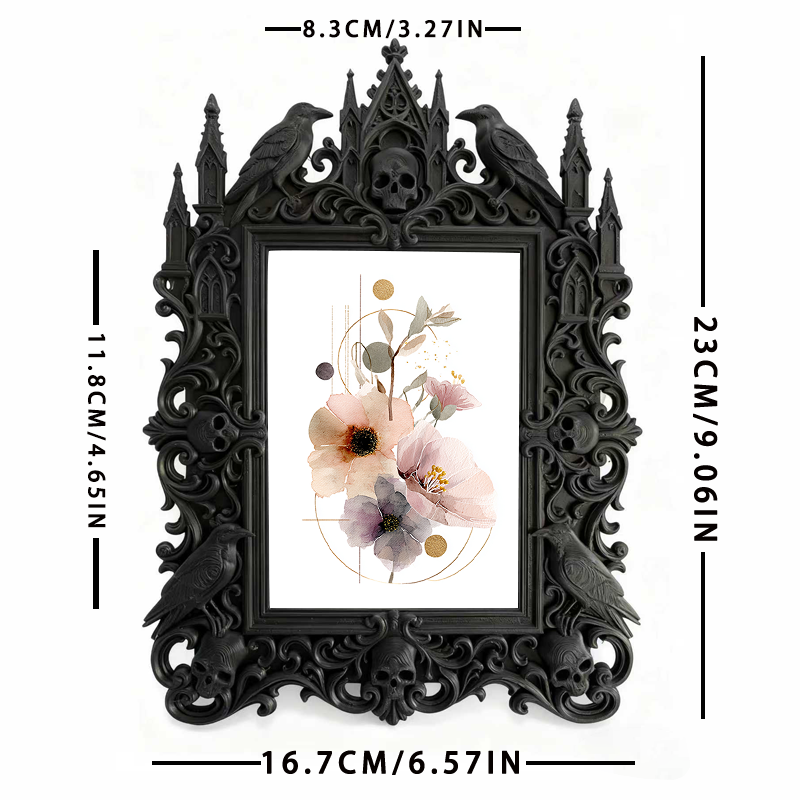 Hot-pick Gothic Dark-style Photo Frame | Vampire Themed Valentine’s Day Decor, Photo Ornament, Dual-use Display, Sturdy Frame