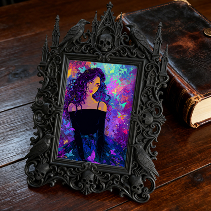 Limited-edition Gothic Dark-style Photo Frame | Occult Zodiac Sign Shop Decor, Photo Ornament, Wall-mountable & Tabletop, Collectible Frame