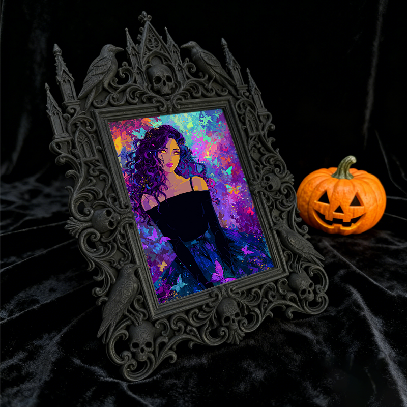 Limited-edition Gothic Dark-style Photo Frame | Occult Zodiac Sign Shop Decor, Photo Ornament, Wall-mountable & Tabletop, Collectible Frame