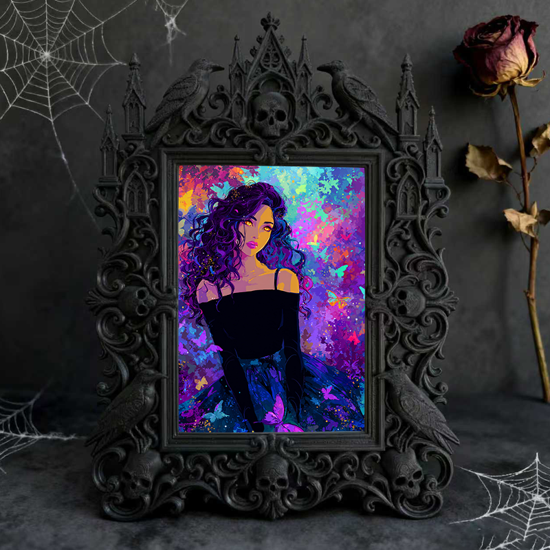 Limited-edition Gothic Dark-style Photo Frame | Occult Zodiac Sign Shop Decor, Photo Ornament, Wall-mountable & Tabletop, Collectible Frame