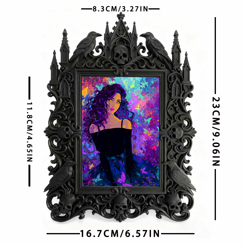 Limited-edition Gothic Dark-style Photo Frame | Occult Zodiac Sign Shop Decor, Photo Ornament, Wall-mountable & Tabletop, Collectible Frame
