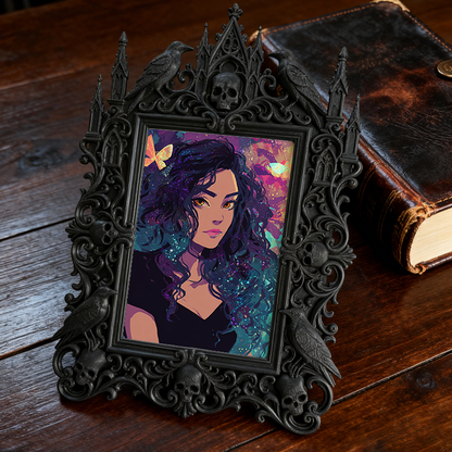 Sought-after Gothic Dark-style Photo Frame | Werewolf Themed Bar Wall Decor, Photo Ornament, Wall/Table Dual-use, Rustic Frame