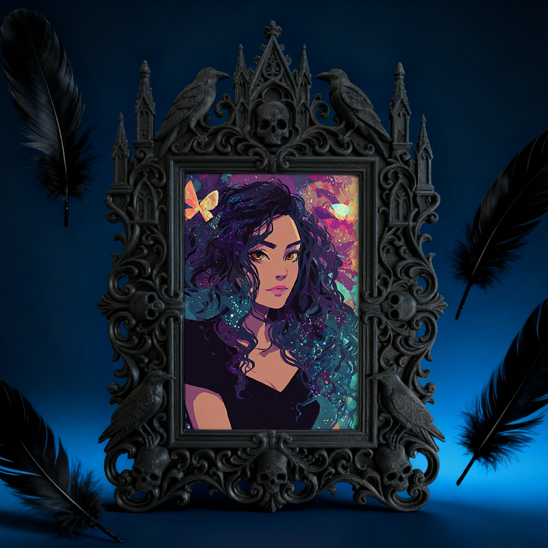 Sought-after Gothic Dark-style Photo Frame | Werewolf Themed Bar Wall Decor, Photo Ornament, Wall/Table Dual-use, Rustic Frame