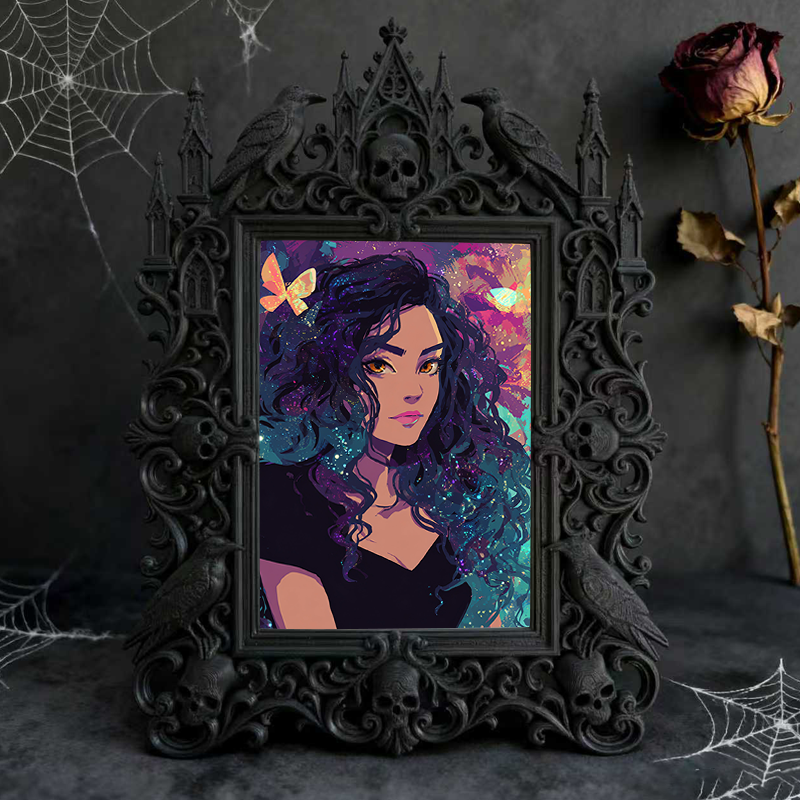 Sought-after Gothic Dark-style Photo Frame | Werewolf Themed Bar Wall Decor, Photo Ornament, Wall/Table Dual-use, Rustic Frame