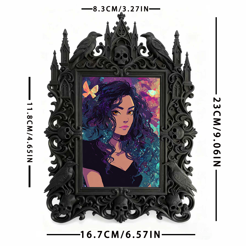 Sought-after Gothic Dark-style Photo Frame | Werewolf Themed Bar Wall Decor, Photo Ornament, Wall/Table Dual-use, Rustic Frame