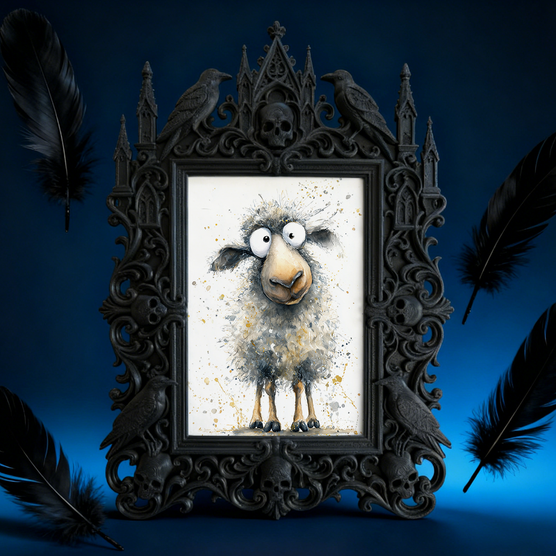 Stylish Gothic Dark-style Photo Frame | Gothic Lip Gloss Boutique Display, Photo Ornament, Wall-mountable & Tabletop, High-gloss Frame