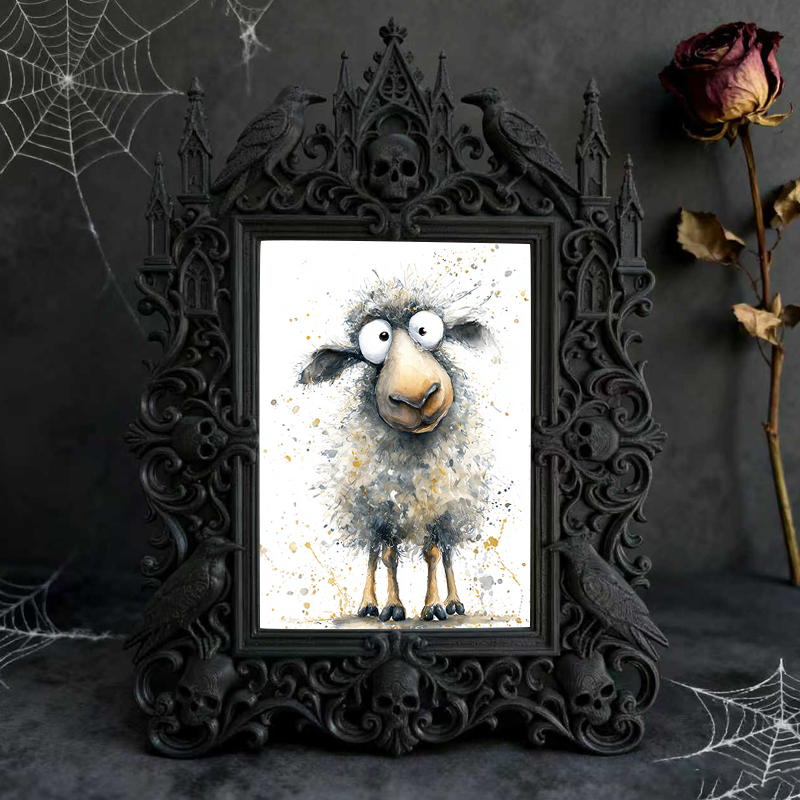 Stylish Gothic Dark-style Photo Frame | Gothic Lip Gloss Boutique Display, Photo Ornament, Wall-mountable & Tabletop, High-gloss Frame