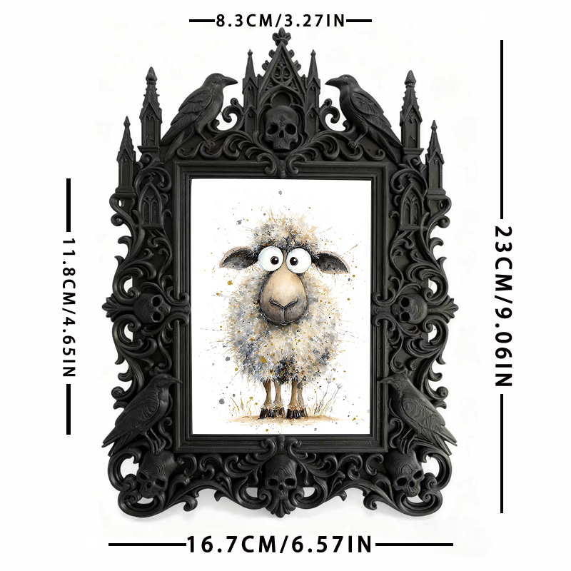 Edgy Gothic Dark-style Photo Frame | Horror Video Game Café Decor, Photo Ornament, Dual-use Display, Minimalist Frame