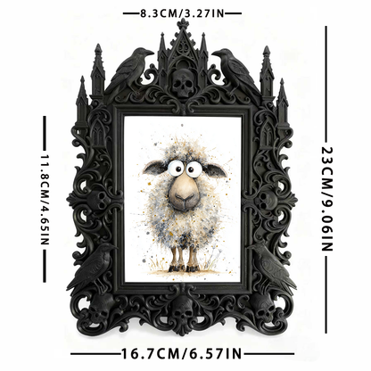 Edgy Gothic Dark-style Photo Frame | Horror Video Game Café Decor, Photo Ornament, Dual-use Display, Minimalist Frame