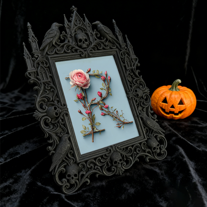 Luxe Gothic Dark-style Photo Frame | Dark Academia Graduation Party Decor, Photo Ornament, Wall-mountable & Tabletop, Practical Frame