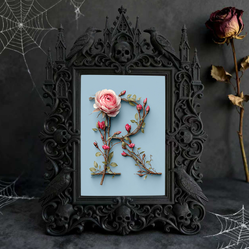 Luxe Gothic Dark-style Photo Frame | Dark Academia Graduation Party Decor, Photo Ornament, Wall-mountable & Tabletop, Practical Frame